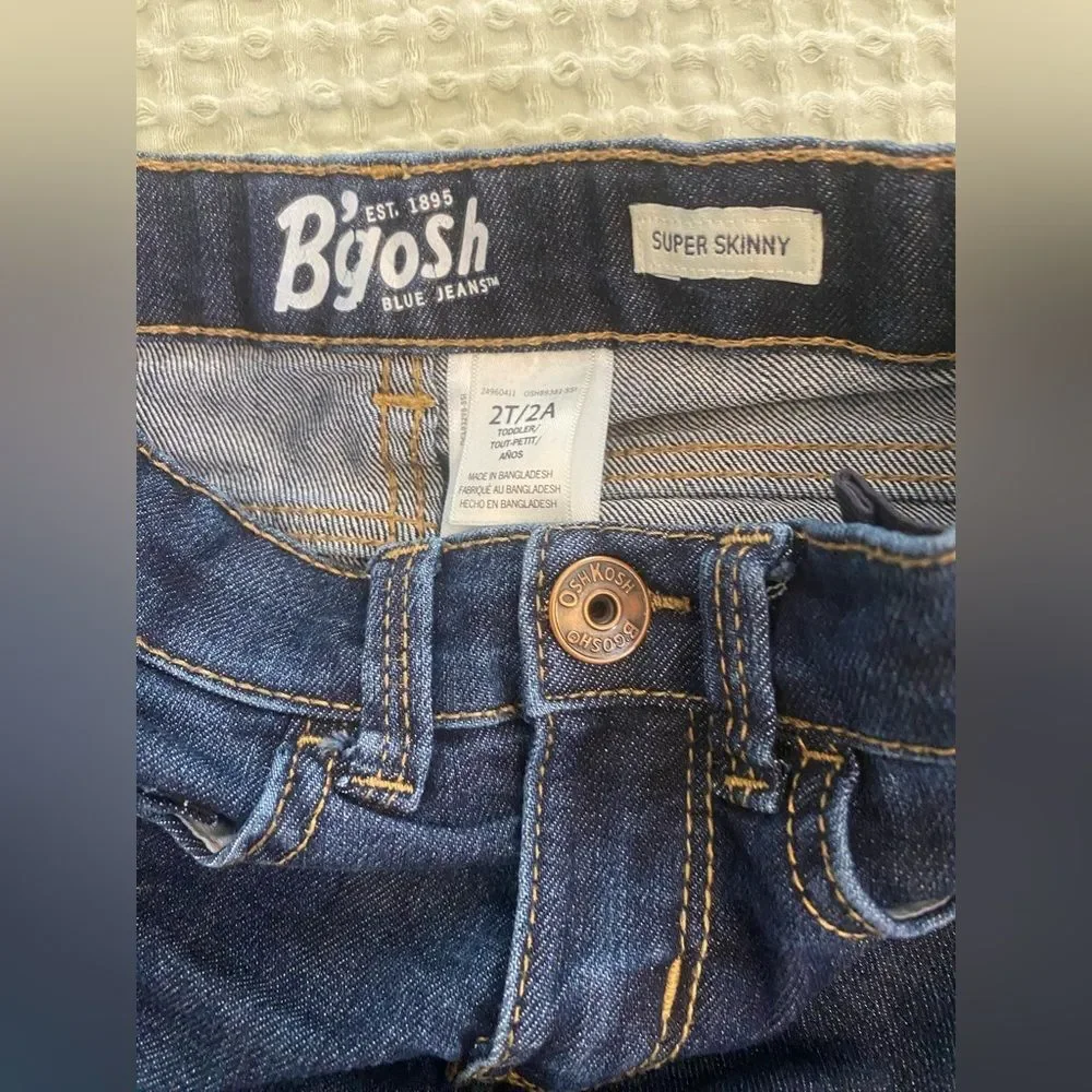 OshKosh B'gosh Super Skinny Dark Wash Toddler Jeans Size 2T Everyday Wear